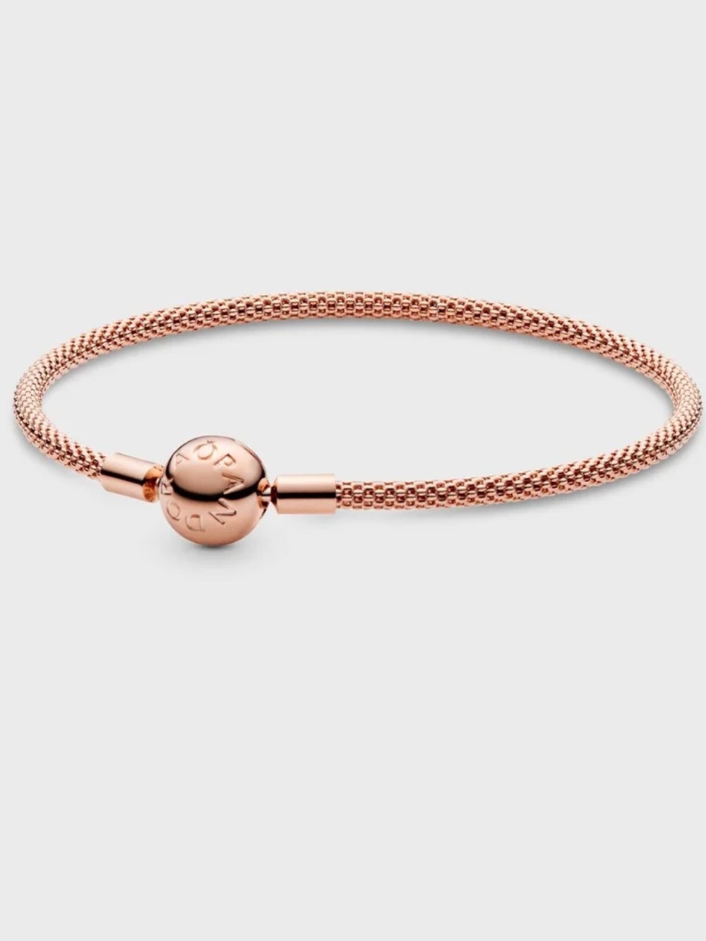Pandora Moments Mesh Bracelet in Rose Gold and Sterling Silver
